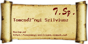 Tomcsányi Szilviusz névjegykártya